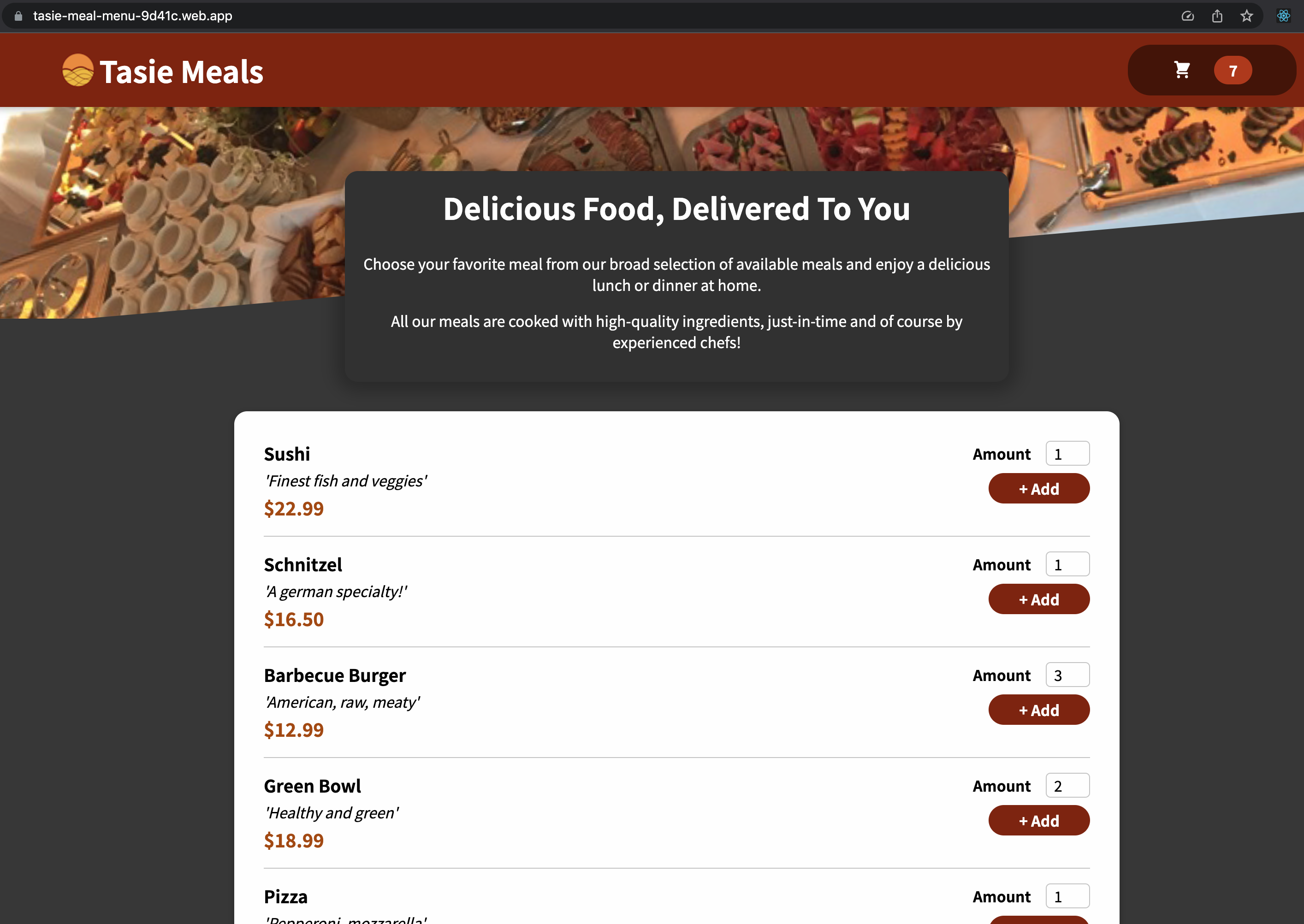React food app